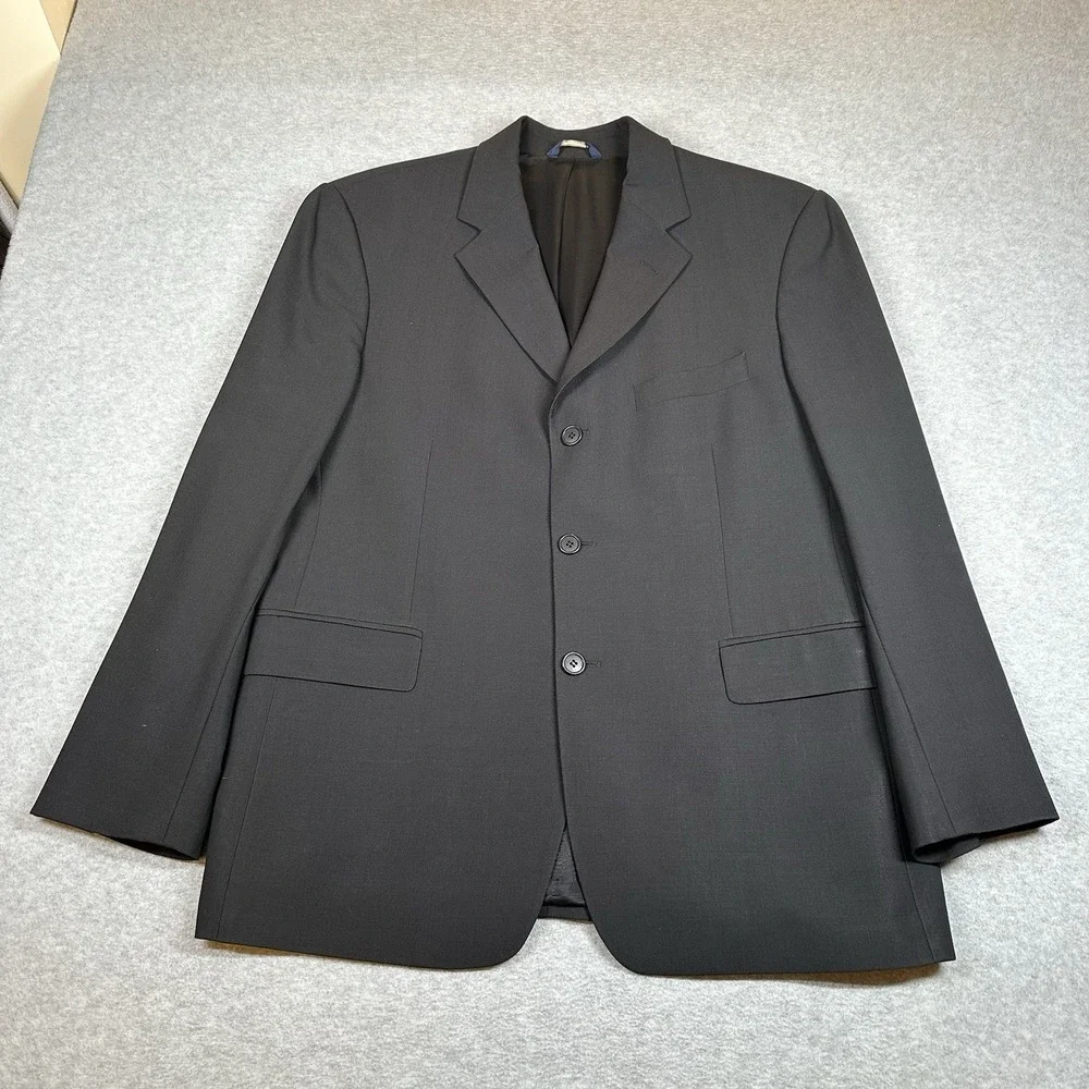 Brooks Brothers 346 Suit Blazer 41S Black Wool Blend 3 Button Stretch